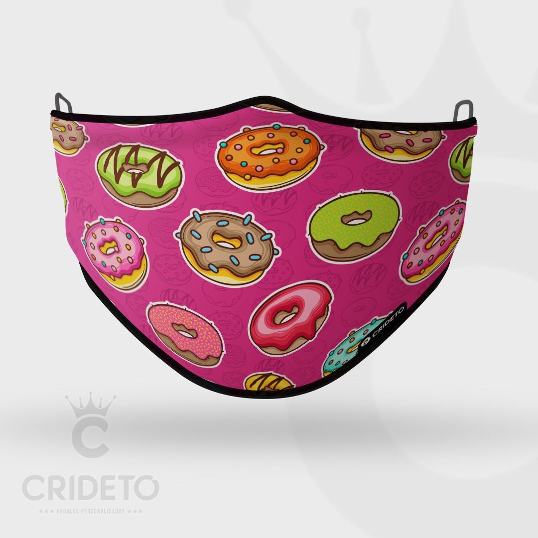 Mascarilla Higiénica Reutilizable con diseño de Donuts