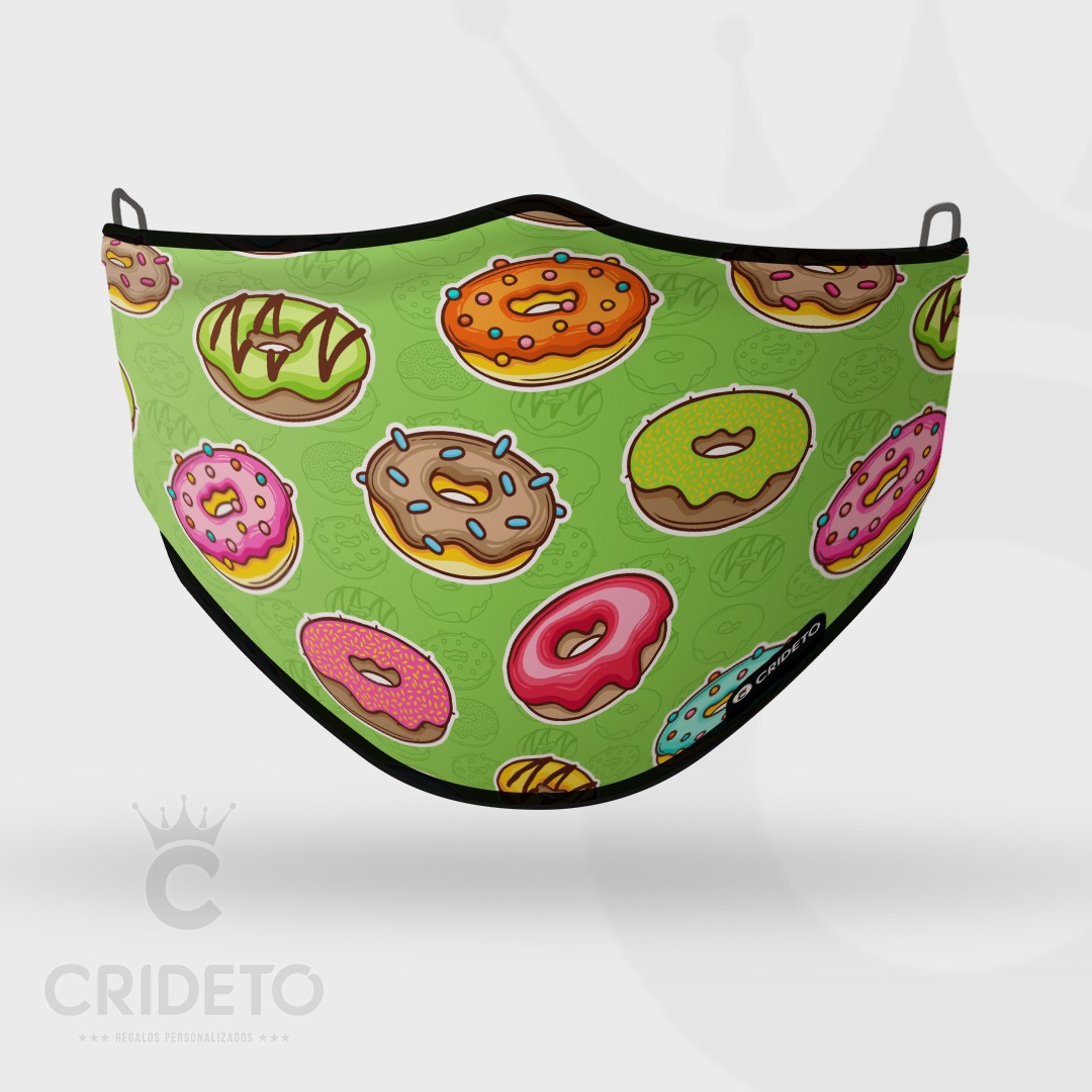 Mascarilla Higiénica Reutilizable con diseño de Donuts