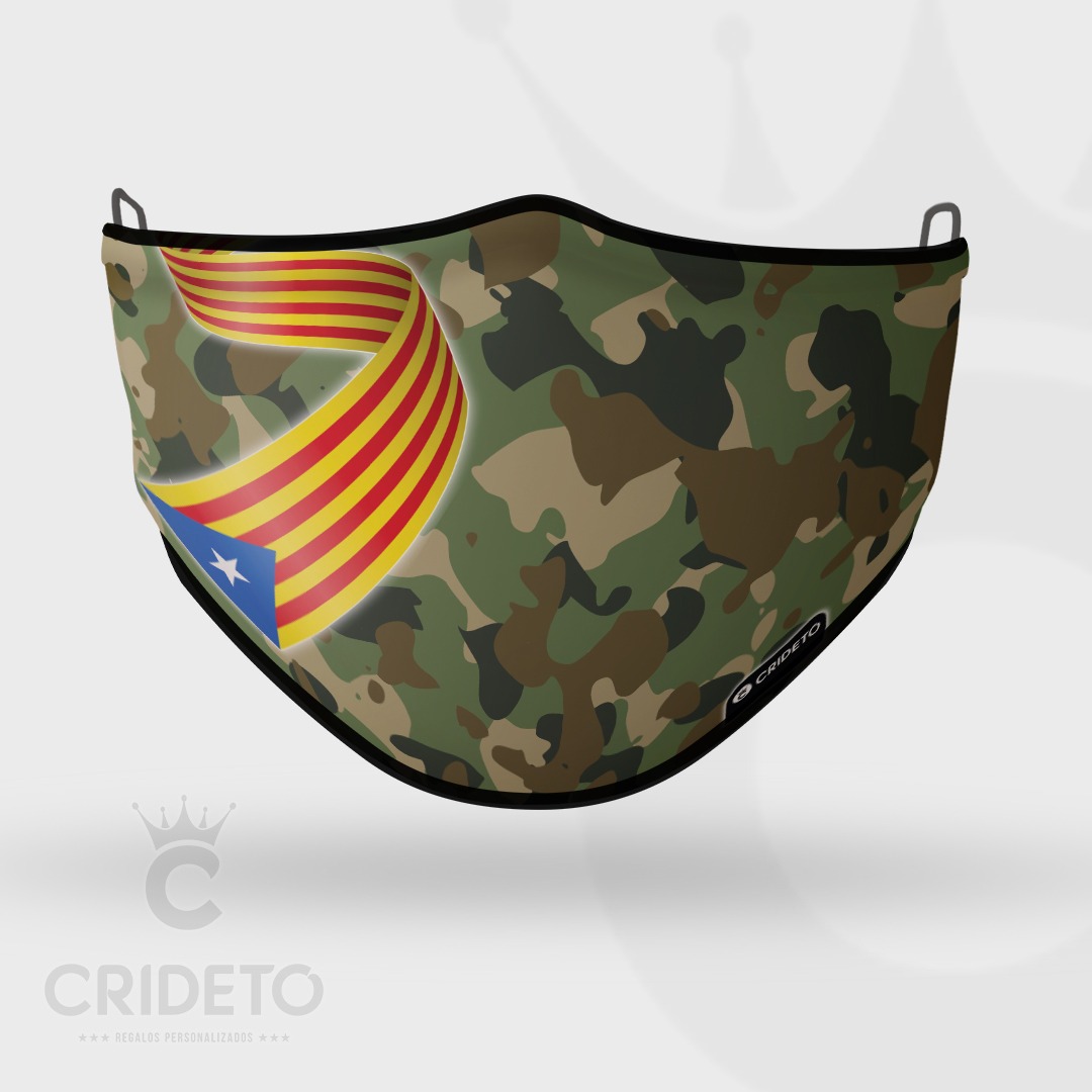 Mascarilla Higiénica Reutilizable con diseño de camuflaje verde