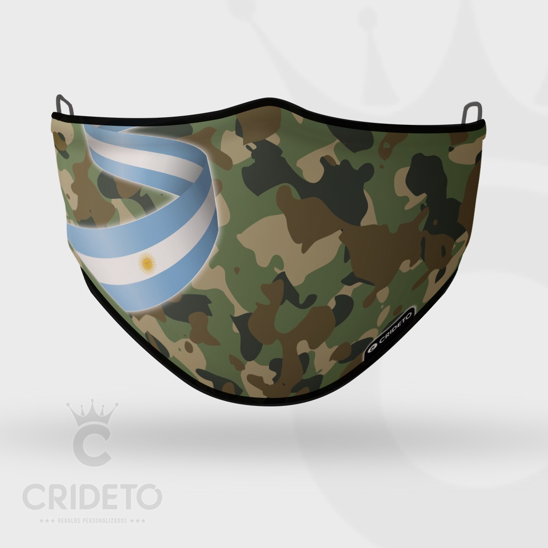 Mascarilla Higiénica Reutilizable con diseño de camuflaje verde