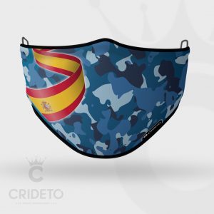 Mascarilla Higiénica Reutilizable con diseño de camuflaje azul