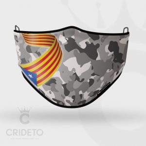 Mascarilla Higiénica Reutilizable con diseño de camuflaje gris