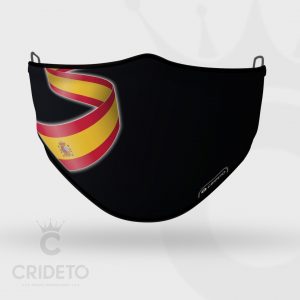 Mascarilla Higiénica Reutilizable negras con banderas