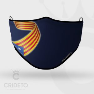 Mascarilla Higiénica Reutilizable azul marino con banderas